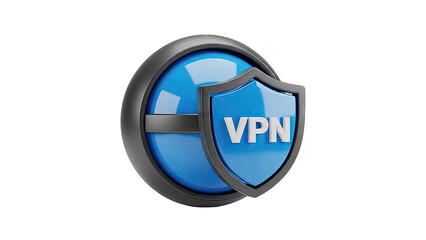 VPN shield icon on a blue sphere