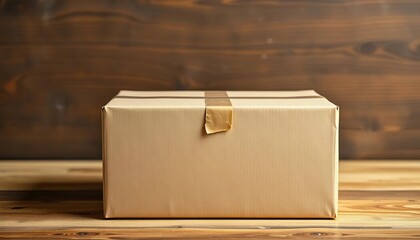 A brown cardboard box, sealed, ready for shipping, cardboard box, inventory