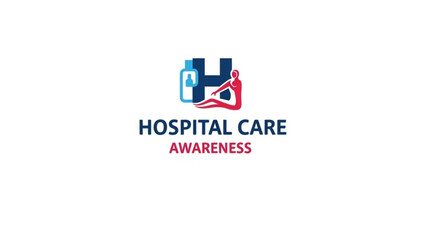 Fototapeta premium Hospital care awareness logo with medical symbols representing healthcare and support ideal for medical campaigns and branding
