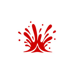  splash boom template sihouette vector logo mono color red transparant background