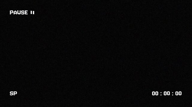 Retro pause VHS screen overlay 4K resolution. 