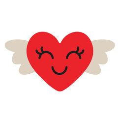 Cute  Valentine heart  emoji  vector cartoon illustration
