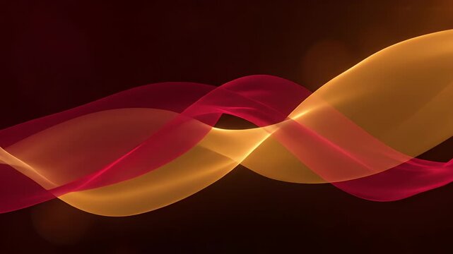Luminous Abstract Ruby Gold Ribbons Ethereal Glow Volumetric Lighting Bokeh