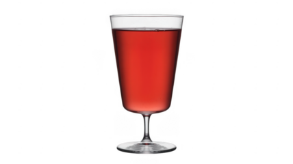 Red drink in a champagne flute stemmed glass red liquid isolated on a transparent background