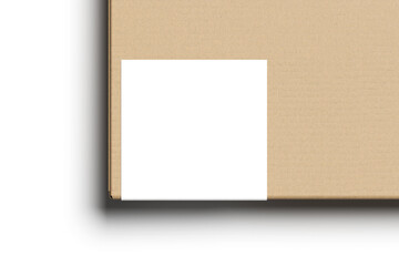 Blank sticker with box for mockup - 3D Illustration