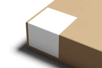 Blank sticker with box for mockup - 3D Illustration