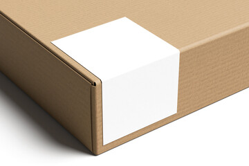 Blank sticker with box for mockup - 3D Illustration