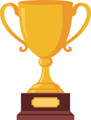 gold trophy flat vector