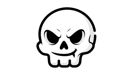 Fototapeta premium Simple Black and White Skull Illustration.