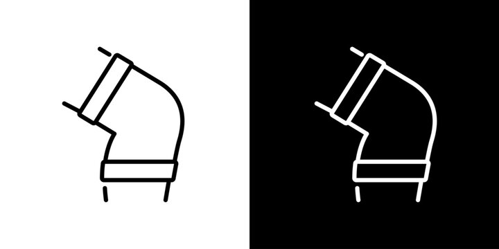 Modern outline icon depicting a 90-degree pipe elbow fitting, vital for fluid redirection in various engineering and construction projects