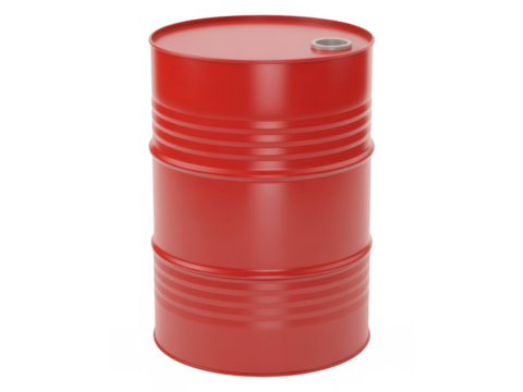 Red metal barrel drum isolated on a transparent background - Powered by Adobe