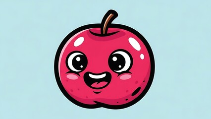 Cute Cartoon Apple Character Illustration Design.