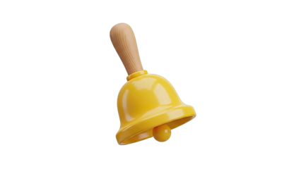 Yellow Bell with Wooden Handle