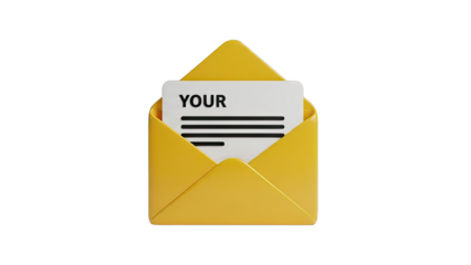 Yellow envelope with a letter inside