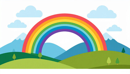 Flat Rainbow Over Hills