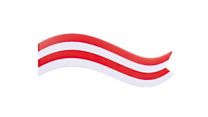 Wavy Red and White Striped Ribbon