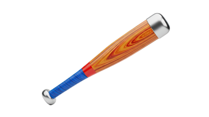 Wooden Baseball Bat with Blue Grip