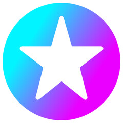 Gradient star icon isolated on transparent background.