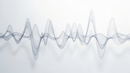 Abstract Sound Wave Pattern in Soft Gray and White Colors for Artistic and Design Use