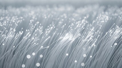 Vibrant White Fiber Optic Lights Illuminating Smooth Surface for Technology Design