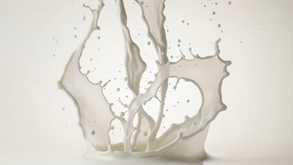 Dynamic White Milk Splash on Light Background for Artistic Food Photography