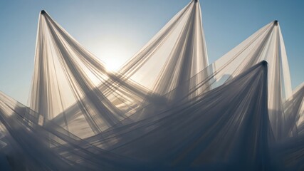 Translucent Fabric Drapery in Natural Light: Ethereal Textiles for Interior Decoration