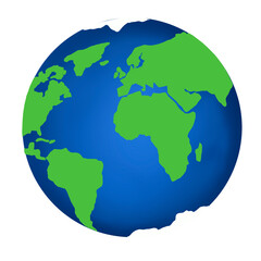 Earth isolated on white background.