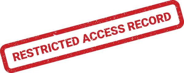 A textured red stamp with RESTRICTED ACCESS RECORD indicating a document with limited viewing permissions