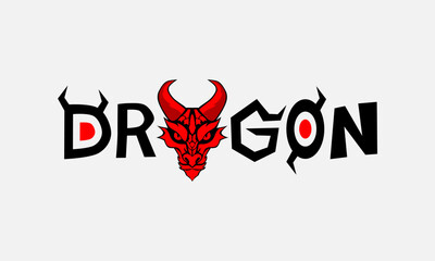 Hand drawn dragon typography