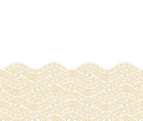 Golden water wave pattern background. Japanese style concept