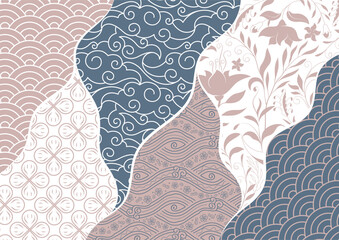 Traditional Asian patterns, Abstract background, Decorative wallpaper