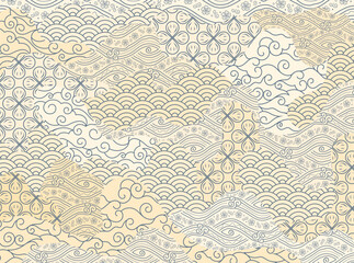 Traditional Asian combination patterns, Abstract background, Decorative wallpaper