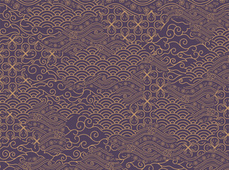 Traditional Asian combination seamless pattern, Abstract background, Decorative wallpaper