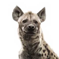Curious Hyena Portrait: A Close-Up of African Wildlife with Distinctive Features and Playful Demeanor