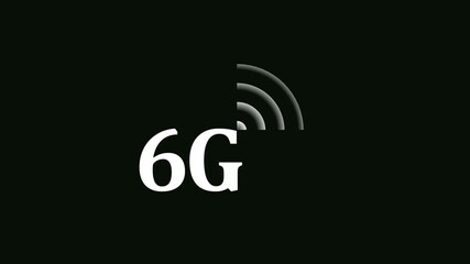 Internet Connection 6G WiFi Wireless Icon Animation on White Background - Powered by Adobe