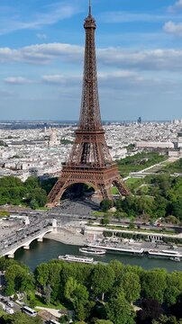 Paris Skyline In Paris France Island France. Aerial View Of Europe City Of Paris Capital Of France. Town Sky Backgrounds Urban. Town Outdoor Panoramic City. Paris France Island.