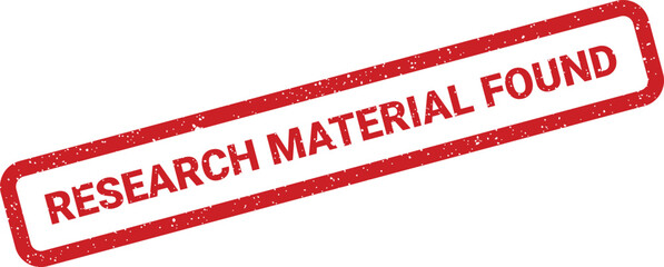 Distressed red rectangular stamp marking the successful finding of research material or specific data