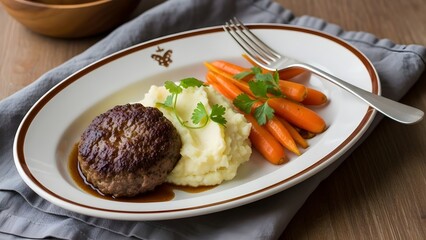 Traditional scottish haggis neeps and tatties for robbie burns day celebration