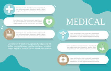 Modern medical infographic.medical isons.blue wallpaper concept