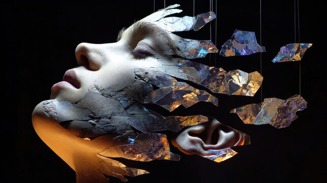 Identity fragmentation in media reflects complex nature of self, revealing layers of perception and reality