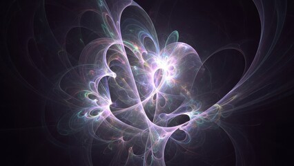 Obraz premium Abstract luminous energy flows and intricate light patterns in dark cosmic background