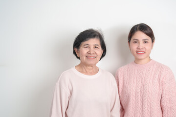 Couple woman with pink Shirt for Pink October Breast Cancer Awareness month, May Women Health, women rights, Empowerment, March International Women day, February Valentine, May International Mother