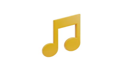 Yellow Musical Eighth Note Symbol