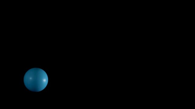 Multiple Small Blue Spheres Bouncing Against a Solid Black Background