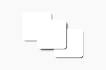 Blank square business card for mockup - 3D Illustration