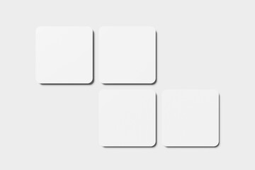 Blank square business card for mockup - 3D Illustration