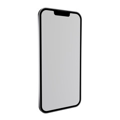 3d mobile phone with blank screen on right side view element
