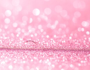 Soft pink glitter background with single curved object