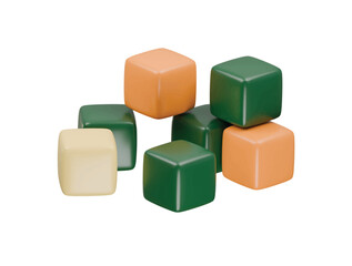 clay blocks icon 3d illustration render