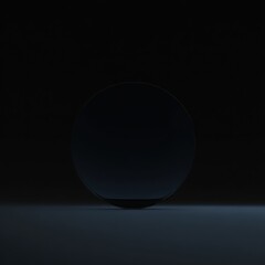 Abstract dark sphere floating against dim background
